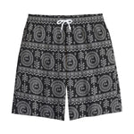 Black And White Warli Tribal Print Cotton Shorts
