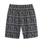 Black And White Warli Tribal Print Cotton Shorts