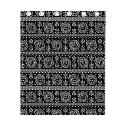Black And White Warli Tribal Print Curtain
