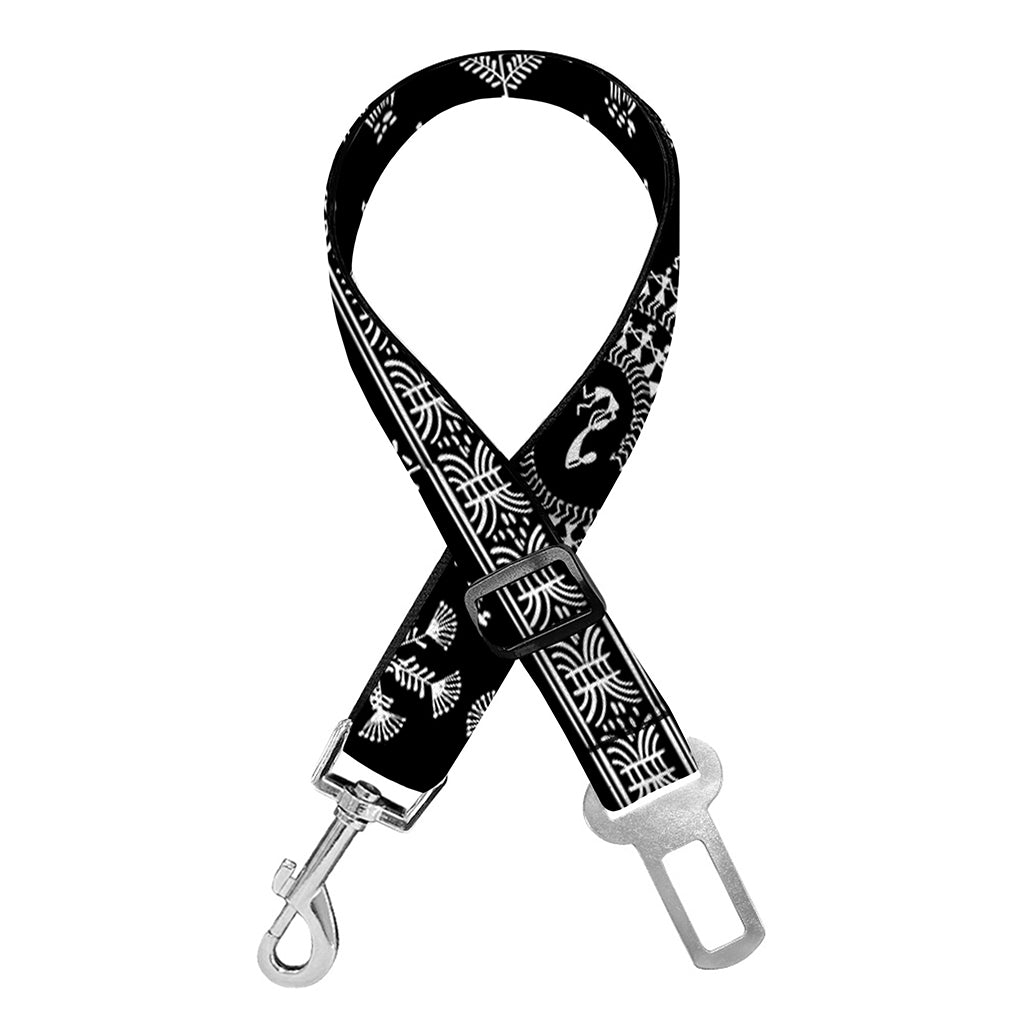 Black And White Warli Tribal Print Dog Seat Belt