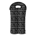 Black And White Warli Tribal Print Double Neoprene Wine Tote