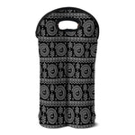 Black And White Warli Tribal Print Double Neoprene Wine Tote