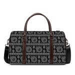 Black And White Warli Tribal Print Duffle Bag