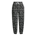 Black And White Warli Tribal Print Fleece Lined Knit Pants