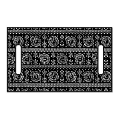 Black And White Warli Tribal Print Golf Cart Seat Cover