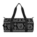 Black And White Warli Tribal Print Gym Bag