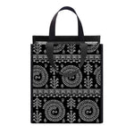 Black And White Warli Tribal Print Insulated Lunch Tote
