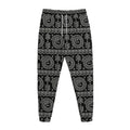 Black And White Warli Tribal Print Jogger Pants