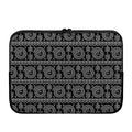 Black And White Warli Tribal Print Laptop Sleeve