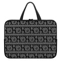 Black And White Warli Tribal Print Laptop Sleeve With Handle