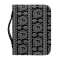 Black And White Warli Tribal Print Leather Bible Cover