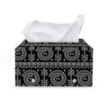 Black And White Warli Tribal Print Leather Tissue Box Cover