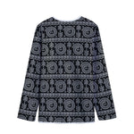 Black And White Warli Tribal Print Long Sleeve Short Coat