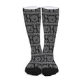 Black And White Warli Tribal Print Long Socks