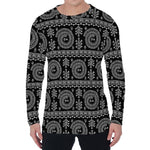 Black And White Warli Tribal Print Men's Long Sleeve T-Shirt