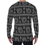Black And White Warli Tribal Print Men's Long Sleeve T-Shirt