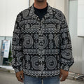 Black And White Warli Tribal Print Men's Shirt Jacket