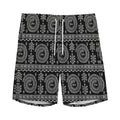 Black And White Warli Tribal Print Men's Athletic Shorts