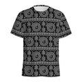 Black And White Warli Tribal Print Men's Athletic T-Shirt