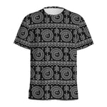 Black And White Warli Tribal Print Men's Sports T-Shirt