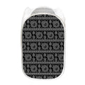 Black And White Warli Tribal Print Mesh Laundry Hamper