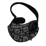 Black And White Warli Tribal Print Pet Sling Carrier