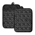 Black And White Warli Tribal Print Pot Holders With Pocket