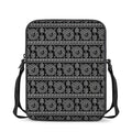 Black And White Warli Tribal Print Rectangular Crossbody Bag