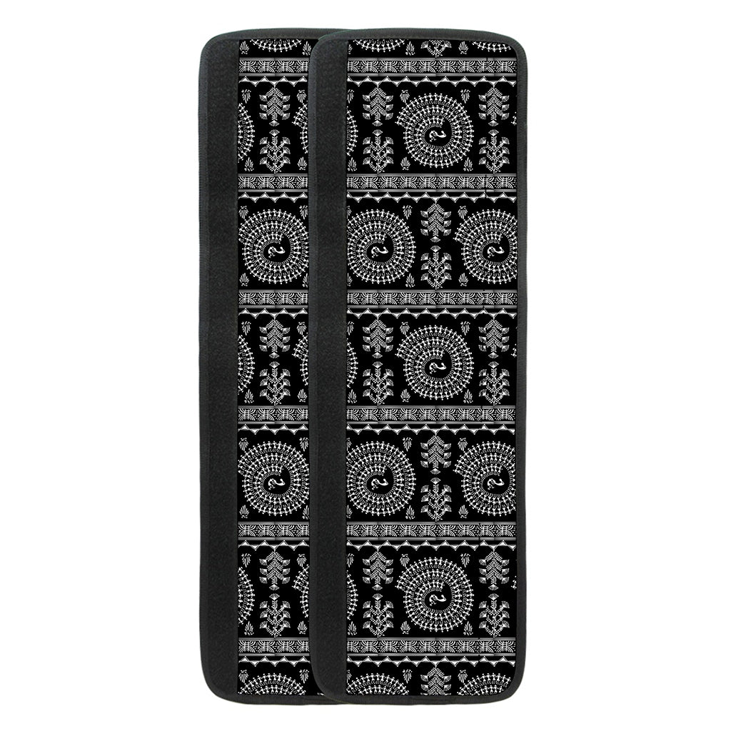 Black And White Warli Tribal Print Refrigerator Handle Covers