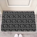 Black And White Warli Tribal Print Rubber Doormat
