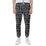 Black And White Warli Tribal Print Scuba Joggers