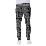 Black And White Warli Tribal Print Scuba Joggers