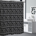 Black And White Warli Tribal Print Shower Curtain