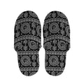 Black And White Warli Tribal Print Slippers