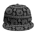 Black And White Warli Tribal Print Snapback Cap