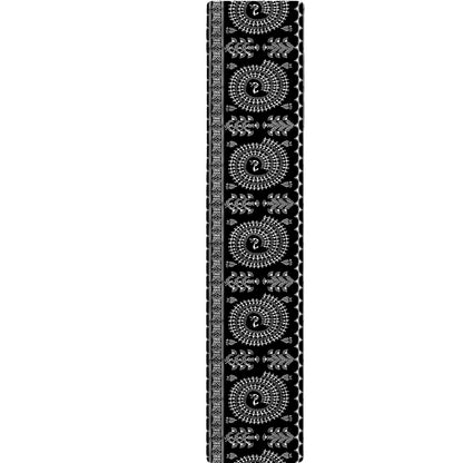 Black And White Warli Tribal Print Table Runner