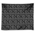 Black And White Warli Tribal Print Tapestry