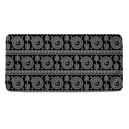 Black And White Warli Tribal Print Towel