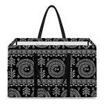 Black And White Warli Tribal Print Utility Tote Bag