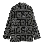 Black And White Warli Tribal Print Women's Blazer