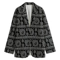 Black And White Warli Tribal Print Women's Cotton Blazer