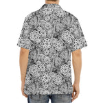 Black And White Western Flower Print Aloha Shirt