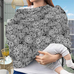 Black And White Western Flower Print Baby Seat Cover