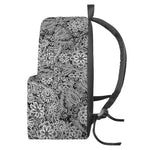 Black And White Western Flower Print Backpack