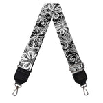 Black And White Western Flower Print Bag Strap