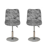 Black And White Western Flower Print Bar Stool Covers