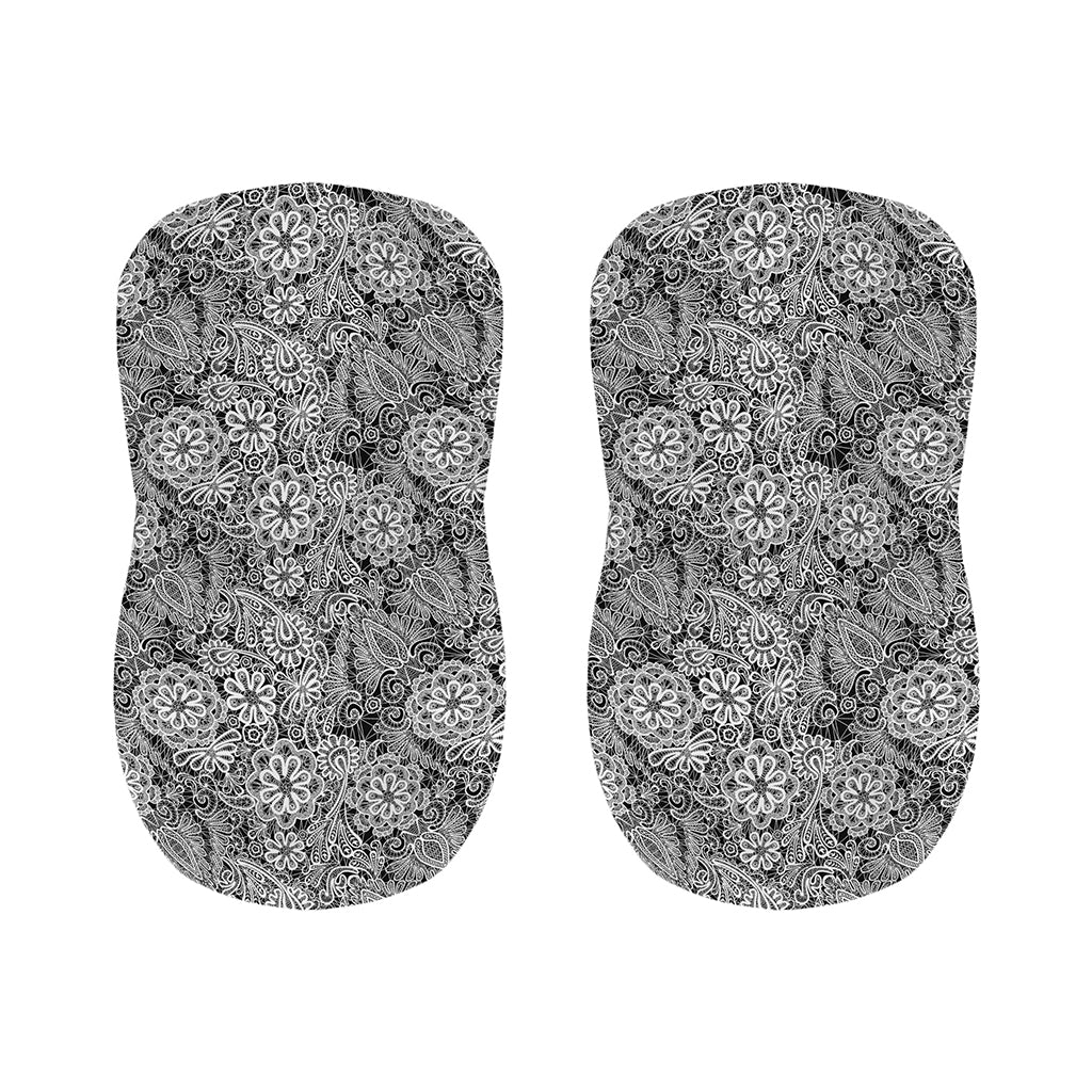 Black And White Western Flower Print Bar Stool Covers