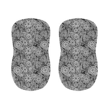 Black And White Western Flower Print Bar Stool Covers