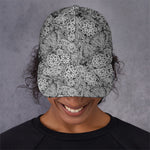 Black And White Western Flower Print Baseball Cap