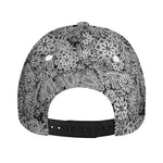 Black And White Western Flower Print Baseball Cap